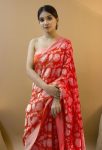 DESIGNER SOFT LICHI SILK JACQUARD WORK SAREE WITH UNSTITCHED BLOUSE PARTY WEAR WHOLESALE PRICE ETHNIC GARMENT (15)
