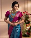 DESIGNER SOFT LICHI SILK JACQUARD WORK SAREE WITH UNSTITCHED BLOUSE WEDDING WEAR WHOLESALE PRICE ETHNIC GARMENT (3)