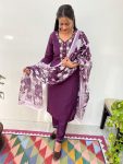 DESIGNER SOFT SILK HAND WORK TOP BOTTOM WITH DUPATTA PURPLE