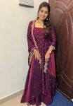 DESIGNER SPACE SILK SEQUENCE EMBROIDERY WORK GOWN WITH DUPATTA PARTY WEAR WHOLESALE PRICE ETHNIC GARMENT (2)