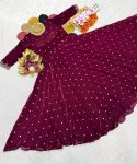 DESIGNER SPACE SILK SEQUENCE EMBROIDERY WORK GOWN WITH DUPATTA PARTY WEAR WHOLESALE PRICE ETHNIC GARMENT (2)