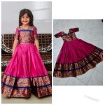 DESIGNER SPUN COTTON ZARI WEAVING WORK KID’S GOWN PARTY WEAR WHOLESALE PRICE ETHNIC GARMENT (7)