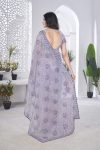 DESIGNER TISSUE NET SEQUENCE & PITA WORK WITH MULTI COLOUR THREAD EMBROIDERY WORK SAREE WITH UNSTITCHED BLOUSE CASUAL WEAR WHOLESALE PARICE ETHNIC GARMENT (15)