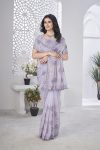 DESIGNER TISSUE NET SEQUENCE & PITA WORK WITH MULTI COLOUR THREAD EMBROIDERY WORK SAREE WITH UNSTITCHED BLOUSE CASUAL WEAR WHOLESALE PARICE ETHNIC GARMENT (15)