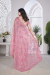 DESIGNER TISSUE NET SEQUENCE & PITA WORK WITH MULTI COLOUR THREAD EMBROIDERY WORK SAREE WITH UNSTITCHED BLOUSE CASUAL WEAR WHOLESALE PARICE ETHNIC GARMENT (21)