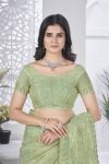 DESIGNER TISSUE NET SEQUENCE & PITA WORK WITH MULTI COLOUR THREAD EMBROIDERY WORK SAREE WITH UNSTITCHED BLOUSE CASUAL WEAR WHOLESALE PARICE ETHNIC GARMENT (3)