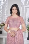 DESIGNER TISSUE NET SEQUENCE & PITA WORK WITH MULTI COLOUR THREAD EMBROIDERY WORK SAREE WITH UNSTITCHED BLOUSE CASUAL WEAR WHOLESALE PARICE ETHNIC GARMENT (27)