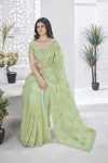 DESIGNER TISSUE NET SEQUENCE & PITA WORK WITH MULTI COLOUR THREAD EMBROIDERY WORK SAREE WITH UNSTITCHED BLOUSE CASUAL WEAR WHOLESALE PARICE ETHNIC GARMENT (3)
