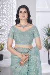 DESIGNER TISSUE NET SEQUENCE & PITA WORK WITH MULTI COLOUR THREAD EMBROIDERY WORK SAREE WITH UNSTITCHED BLOUSE CASUAL WEAR WHOLESALE PARICE ETHNIC GARMENT (9)