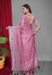 DESIGNER TWILL NET MULTI WORK SAREE WITH UNSTITCHED BLOUSE WEDDING WEAR WHOLESALE PRICE ETHNIC GARMENT (31)