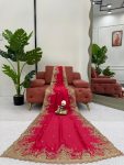 DESIGNER VICHITRA SILK CODING & SEQUENCE WORK SAREE WITH UNSTITCHED BLOUSE WEDDING WEAR WHOLESALE PRICE ETHNIC GARMENT (3)