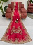 DESIGNER VICHITRA SILK CODING & SEQUENCE WORK SAREE WITH UNSTITCHED BLOUSE WEDDING WEAR WHOLESALE PRICE ETHNIC GARMENT (3)