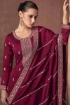 DESIGNER VICHITRA SILK EMBROIDERY ZARI SEQUENCE WORK TOP BOTTOM WITH DUPATTA PARTY WEAR WHOLESALE PRICE ETHNIC GARMENT (4)