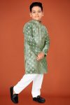 DESIGNER VISCOSE RAYON CHIKANKARI LUCKNOWI SCHIFLI WORK KID’S KURTA PAYJAMA WEDDING WEAR WHOLESALE PRICE ETHNIC GARMENT (9)