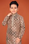 DESIGNER VISCOSE RAYON CHIKANKARI LUCKNOWI SCHIFLI WORK KID’S KURTA PAYJAMA WEDDING WEAR WHOLESALE PRICE ETHNIC GARMENT (22)