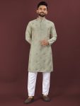 DESIGNER VISCOSE SILK EMBROIDERY SEQUENCE WORK MEN’S KURTA PAYJAMA FESTIVAL WEAR WHOLESALE PRICE ETHNIC GARMENT (15)