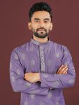 DESIGNER VISCOSE SILK EMBROIDERY SEQUENCE WORK MEN’S KURTA PAYJAMA FESTIVAL WEAR WHOLESALE PRICE ETHNIC GARMENT (3)