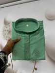 DESIGNER VISCOSE SILK EMBROIDERY SEQUENCE WORK MEN’S KURTA PAYJAMA FESTIVAL WEAR WHOLESALE PRICE ETHNIC GARMENT (6)