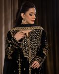 DESIGNER VISCOSE VELVET EMBROIDERY SEQUENCE WORK TOP BOTTOM WITH DUPATTA WEDDING WEAR WHOLESALE PRICE ETHNIC GARMENT (11)