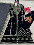 DESIGNER VISCOSE VELVET EMBROIDERY SEQUENCE WORK TOP BOTTOM WITH DUPATTA WEDDING WEAR WHOLESALE PRICE ETHNIC GARMENT (11)
