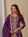 FABULOUS CHINON SILK CODING SEQUENCE EMBROIDERY WORK TOP PALAZZO WITH DUPATTA BRIDAL WEAR WHOLESALE PRICE ETHNIC GARMENT (2)