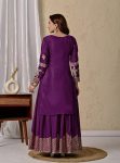 FABULOUS CHINON SILK CODING SEQUENCE EMBROIDERY WORK TOP PALAZZO WITH DUPATTA BRIDAL WEAR WHOLESALE PRICE ETHNIC GARMENT (2)