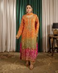 FABULOUS CHINON SILK EMBROIDERY SEQUENCE WORK  KURTI PALAZZO WITH DUPATTA