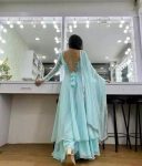 FABULOUS GEORGETTE PLAIN TOP PALAZZO WITH DUPATTA FORMAL WEAR WHOLESALE PRICE ETHNIC GARMENT (2)