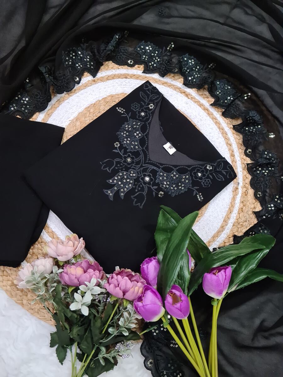 FABULOUS GEORGETTE SEQUENCE EMBROIDERY WORK TOP BOTTOM WITH DUPATTA FORMAL WEAR WHOLESALE PRICE ETHNIC GARMENT (7)