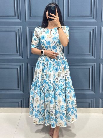 FABULOUS HAKOBA COTTON PRINTED ONE PIECE SKY