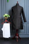 FABULOUS JACQUARD PRINTED KURTA PAYJAMA BLACK