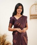 FABULOUS LICHI SILK JACQUARD WORK SAREE WITH UNSTITCHED BLOUSE CASUAL WEAR WHOLESALE PRICE ETHNIC GARMENT (16)
