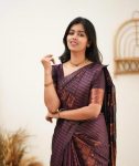 FABULOUS LICHI SILK JACQUARD WORK SAREE WITH UNSTITCHED BLOUSE CASUAL WEAR WHOLESALE PRICE ETHNIC GARMENT (16)