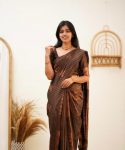 FABULOUS LICHI SILK JACQUARD WORK SAREE WITH UNSTITCHED BLOUSE CASUAL WEAR WHOLESALE PRICE ETHNIC GARMENT (19)
