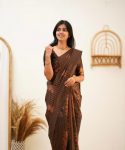 FABULOUS LICHI SILK JACQUARD WORK SAREE WITH UNSTITCHED BLOUSE CASUAL WEAR WHOLESALE PRICE ETHNIC GARMENT (19)