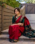 FABULOUS LICHI SILK JACQUARD WORK SAREE WITH UNSTITCHED BLOUSE DAILY WEAR WHOLESALE PRICE ETHNIC GARMENT (24)