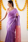 FABULOUS LICHI SILK JACQUARD WORK SAREE WITH UNSTITCHED BLOUSE FESTIVAL WEAR WHOLESALE PRICE ETHNIC GARMENT (10)