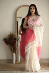FABULOUS LICHI SILK JACQUARD WORK SAREE WITH UNSTITCHED BLOUSE FESTIVAL WEAR WHOLESALE PRICE ETHNIC GARMENT (17)