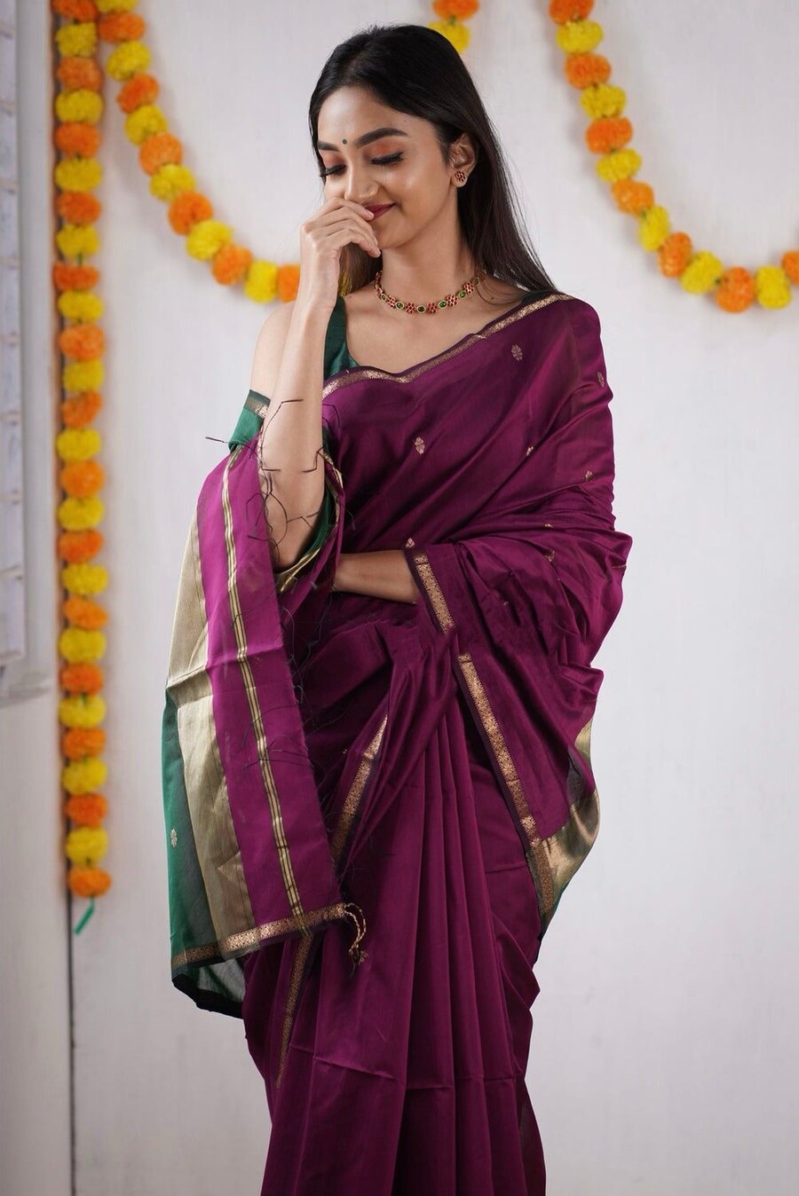 FABULOUS LICHI SILK JACQUARD WORK SAREE WITH UNSTITCHED BLOUSE FESTIVAL WEAR WHOLESALE PRICE ETHNIC GARMENT (18)