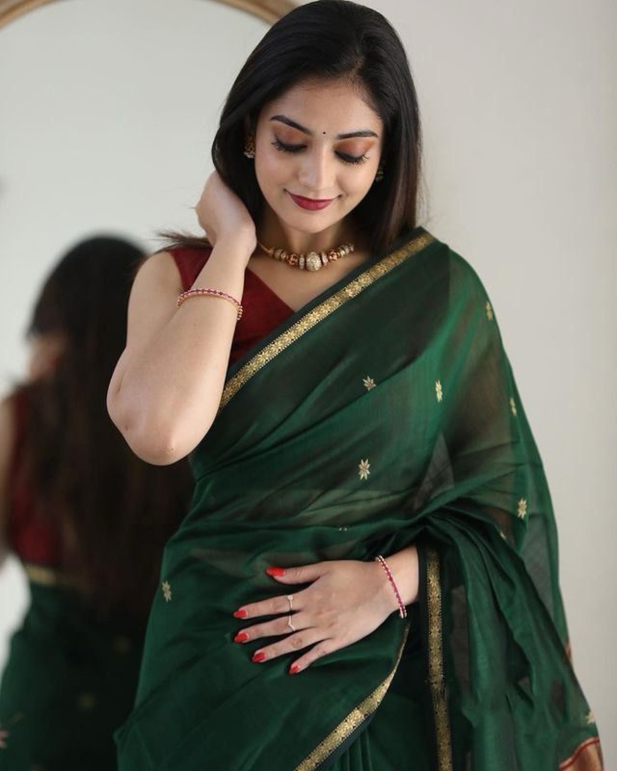 FABULOUS LICHI SILK JACQUARD WORK SAREE WITH UNSTITCHED BLOUSE FESTIVAL WEAR WHOLESALE PRICE ETHNIC GARMENT (23)