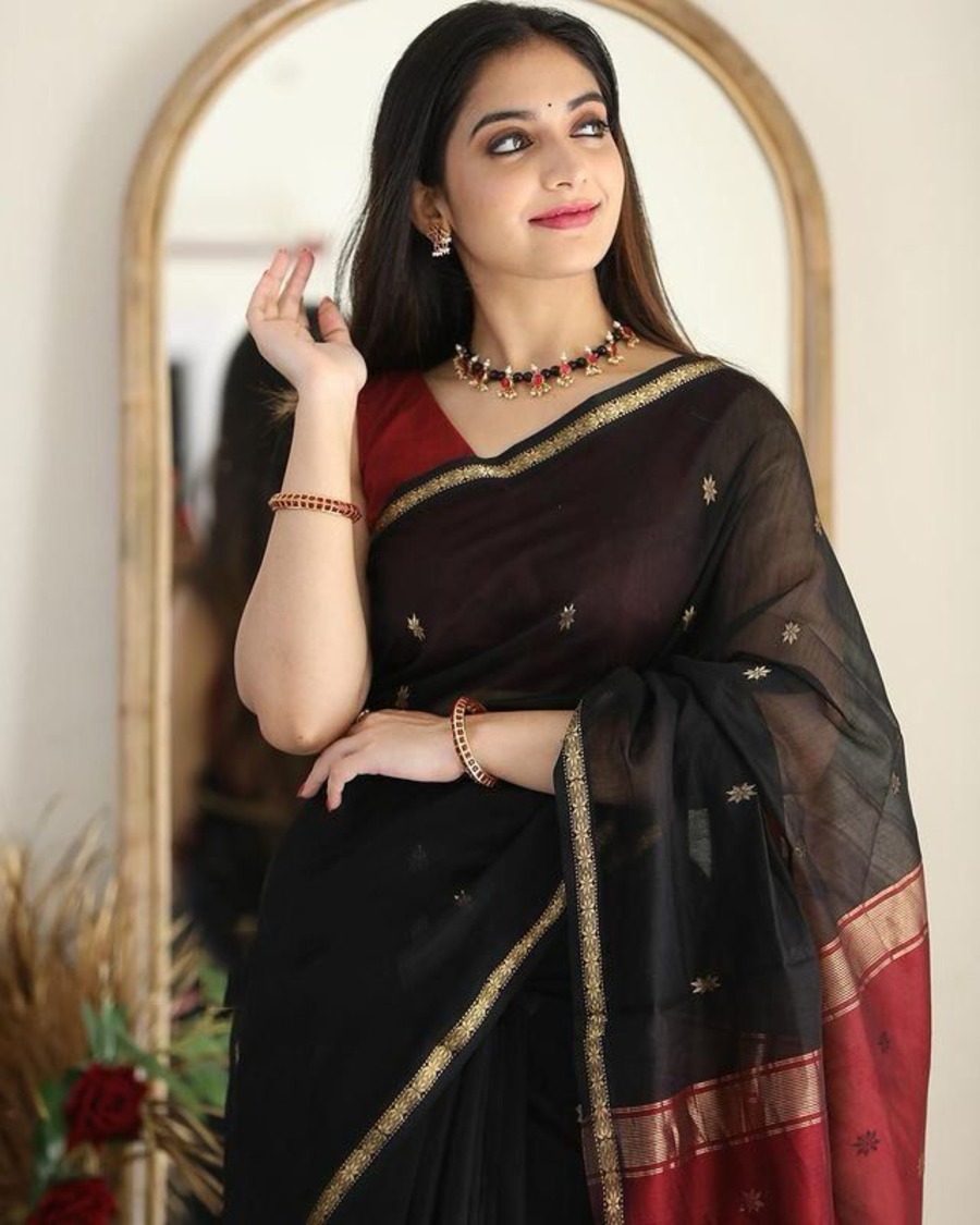 FABULOUS LICHI SILK JACQUARD WORK SAREE WITH UNSTITCHED BLOUSE FESTIVAL WEAR WHOLESALE PRICE ETHNIC GARMENT (24)