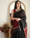 FABULOUS LICHI SILK JACQUARD WORK SAREE WITH UNSTITCHED BLOUSE FESTIVAL WEAR WHOLESALE PRICE ETHNIC GARMENT (25)