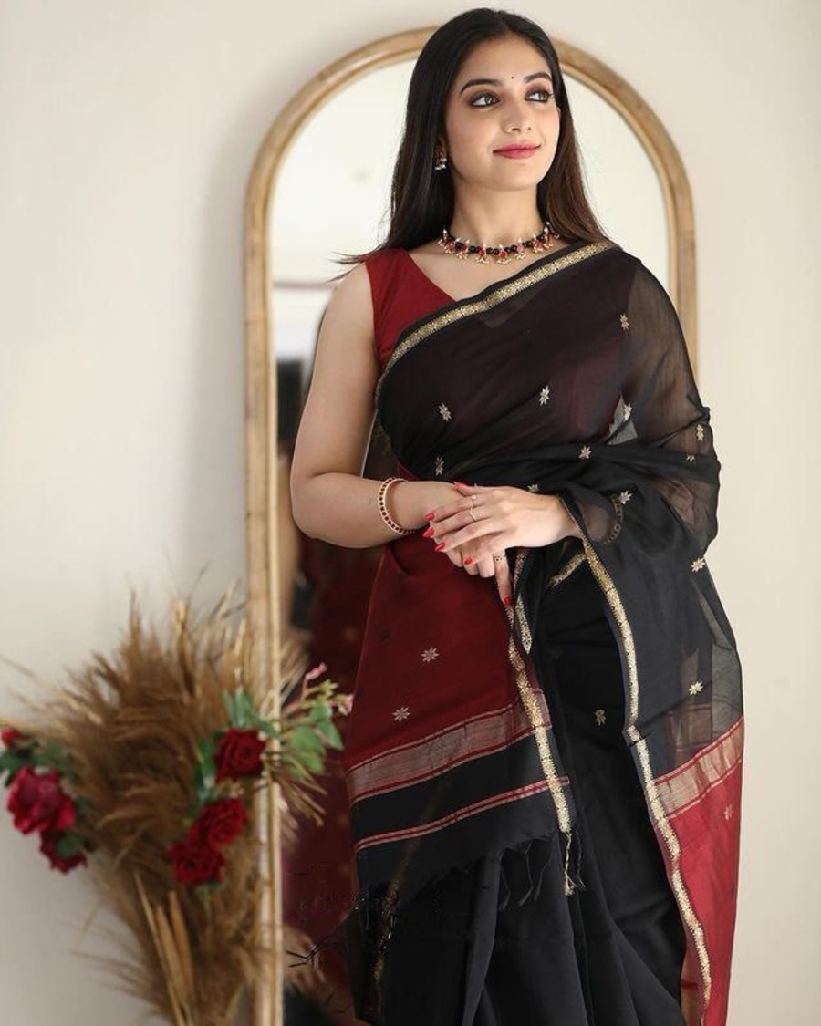 FABULOUS LICHI SILK JACQUARD WORK SAREE WITH UNSTITCHED BLOUSE FESTIVAL WEAR WHOLESALE PRICE ETHNIC GARMENT (26)