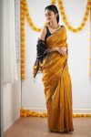FABULOUS LICHI SILK JACQUARD WORK SAREE WITH UNSTITCHED BLOUSE FESTIVAL WEAR WHOLESALE PRICE ETHNIC GARMENT (46)
