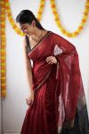 FABULOUS LICHI SILK JACQUARD WORK SAREE WITH UNSTITCHED BLOUSE FESTIVAL WEAR WHOLESALE PRICE ETHNIC GARMENT (45)