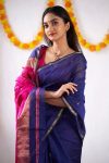 FABULOUS LICHI SILK JACQUARD WORK SAREE WITH UNSTITCHED BLOUSE FESTIVAL WEAR WHOLESALE PRICE ETHNIC GARMENT (5)