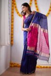 FABULOUS LICHI SILK JACQUARD WORK SAREE WITH UNSTITCHED BLOUSE FESTIVAL WEAR WHOLESALE PRICE ETHNIC GARMENT (5)
