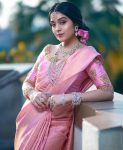 FABULOUS LICHI SILK JACQUARD WORK SAREE WITH UNSTITCHED BLOUSE PARTY WEAR WHOLESALE PRICE ETHNIC GARMENT (4)