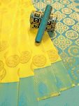 FABULOUS LICHI SILK WEAVING WORK SAREE WITH UNSTITCHED BLOUSE PARTY WEAR WHOLESALE PRICE ETHNIC GARMENT (2)