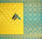 FABULOUS LICHI SILK WEAVING WORK SAREE WITH UNSTITCHED BLOUSE PARTY WEAR WHOLESALE PRICE ETHNIC GARMENT (2)